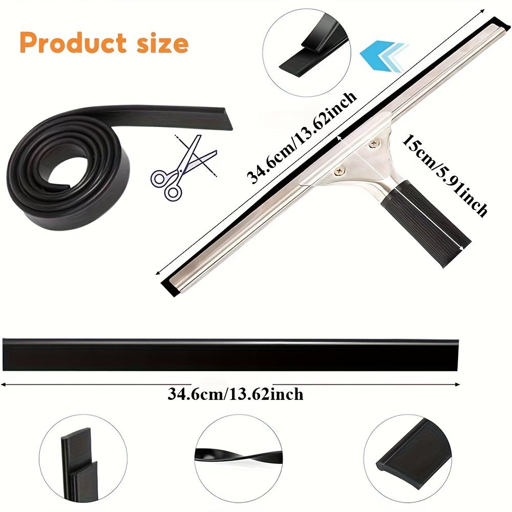 7-piece window  cleaning set, includes 14inch squeegee, microfiber  cleaning cloth and 4 replacement blades, professional window cleaning tool set householdcleaning multifunctional