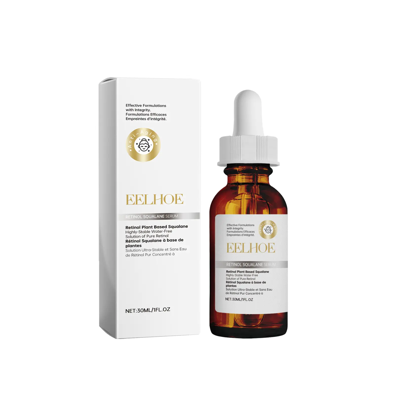 Plant-Based Retinol Squalane Serum - Soothing Repairing Facial Essence with Tea Tree Oil, for Dull, Rough, and Damaged Skin