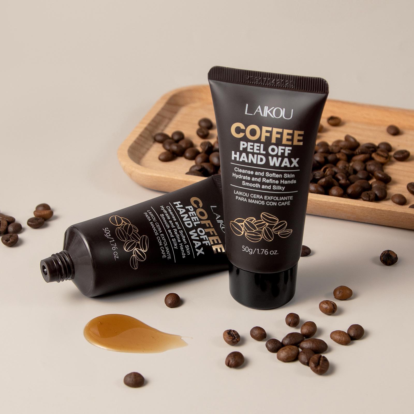 Coffee Peel Off Hand Mask 50g ， Exfoliating Hand Wax for Dead Skin Removal ， Deep Cleansing & Moisturizing Hand Treatment ，Smooth Soft Hands ， Travel Size Portable Jar