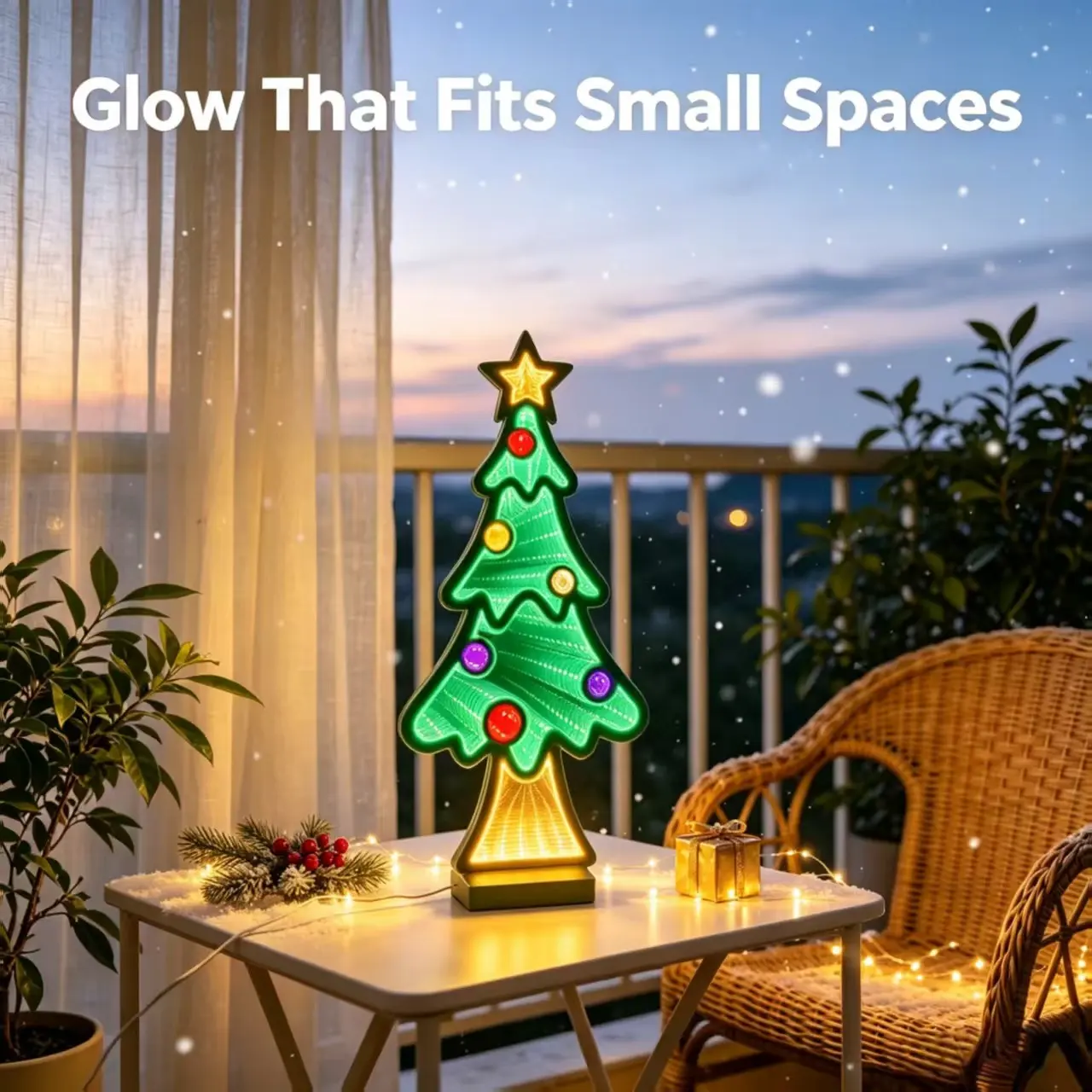 Infinite Tunnel Mirror Christmas Tree Decoration Light, Home Desktop Display, Shop Window Decor, Festive Gift, Gs0085 Model