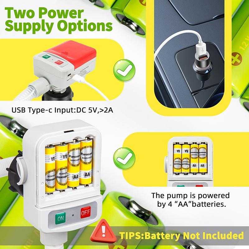 Automatic Fuel Transfer Pump with Auto-Stop & Extra Long Hose, Fast and Safe Portable Car Fuel Pump, USB Powered/AA Batteries Required Fuel Extractor for Automobiles, Motorcycles, Versatile Usage, Car Repair Tool