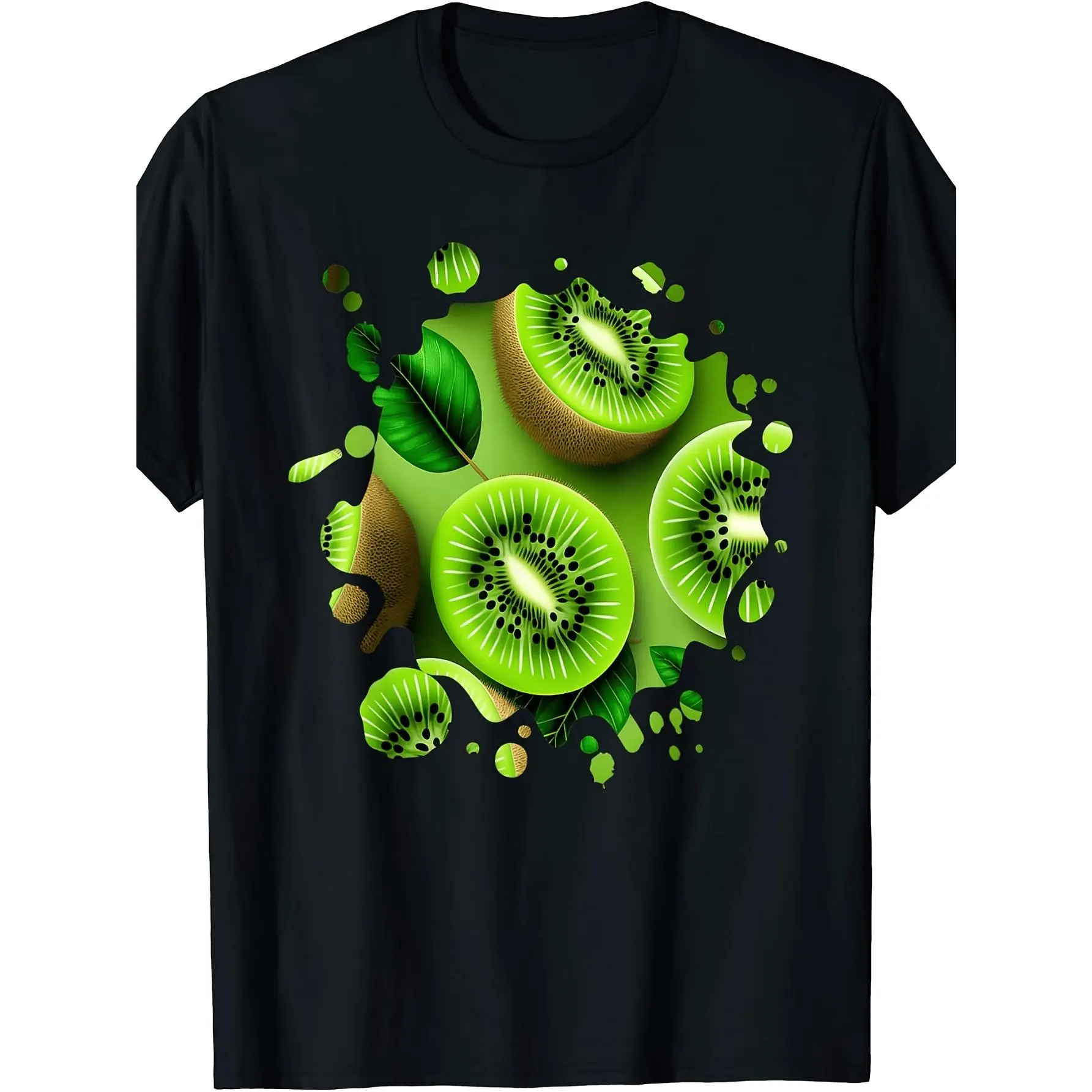 Men' & Women' Funny Kiwi Fruit Gardening T-Shirt - Retro Kiwi Fruit & Veggies Graphic Print, Round Neck Casual Tee Suitable for - Wear, Machine Washable for Everyday Outfits, Gardening Parties, Picnic Apparel