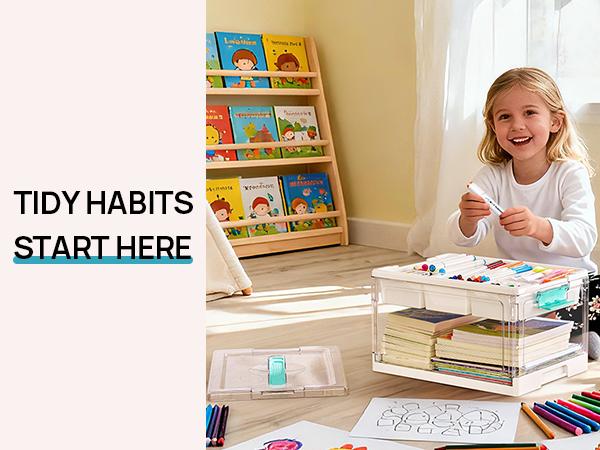 2 Pack  Clear Plastic Craft Organizers and Storage Box with Removable Trays and Dividers, Art Supply Organizers and Storage, Ideal Containers for Coloring Books, Toys, Craft Supplies, Medicine, New Year Gift