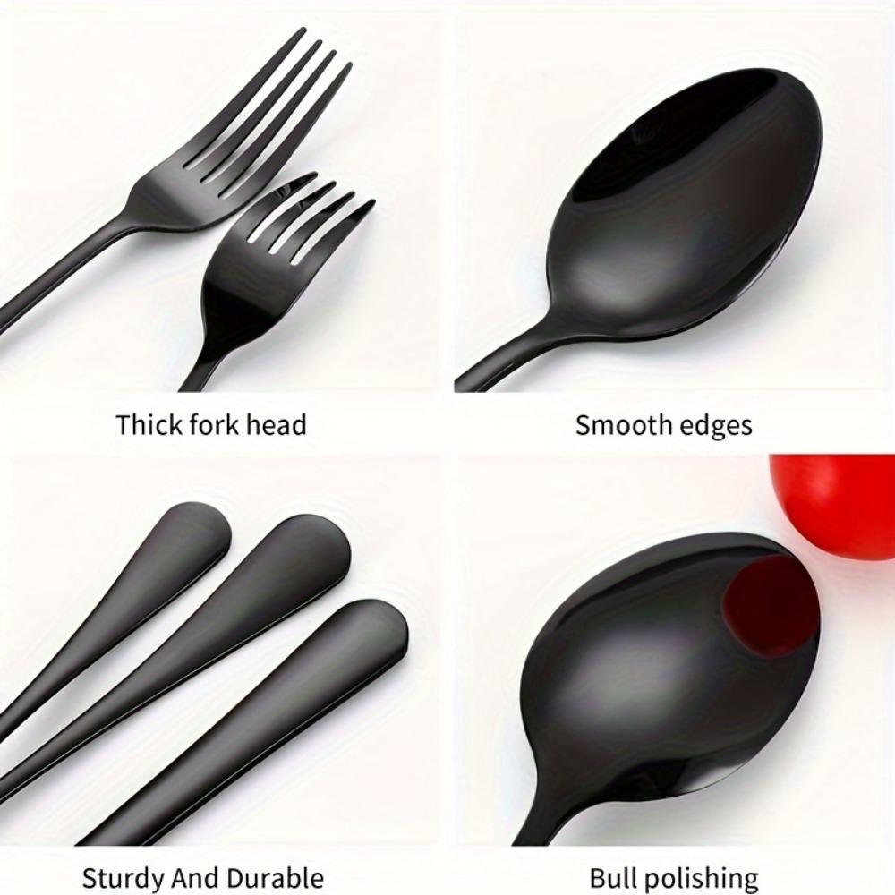 60-Piece Stainless Steel Cutlery Set with Forks, Knives & Spoons, Durable Tablewar, Dinnerware Service Set for Home Kitchen and Dining Room