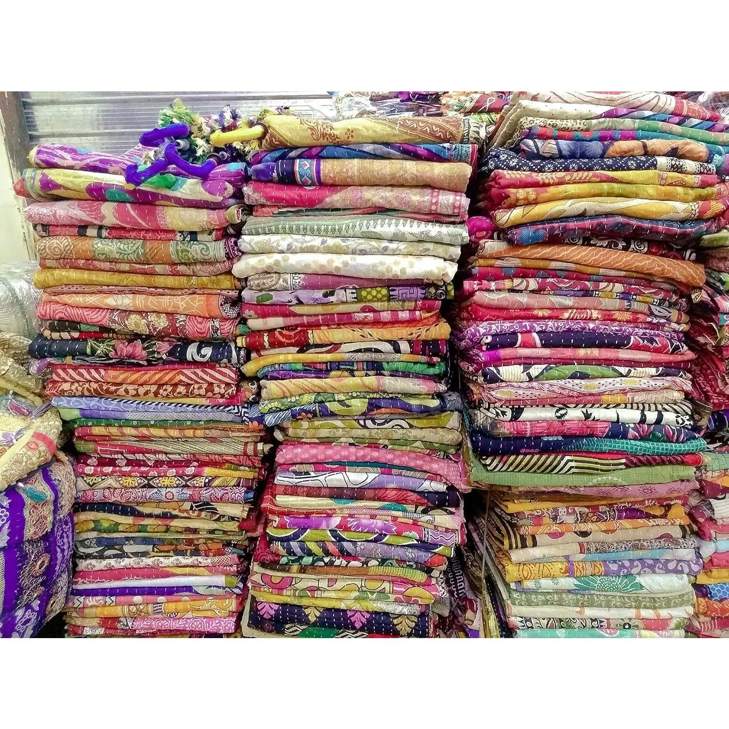 Indian Wholesale Kantha Quilt 1 count Tribal Kantha Quilt   Blanket Patch Throw Hippie Bohemian Old Saree Made