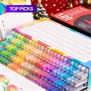 acrylic paint marker pen set, 72/120/168 colors/set acrylic paint marker pen, coloring materials set for various surface, art supplies for home office school, school supplies art materials,  markers for coloring