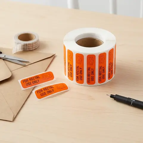 1 Roll Medical Prank Decoration Stickers, Self Adhesive Sticker, Bright Orange, Easy Peel-and-Stick, High-Quality Print, Novelty Gag Decals for Hospital and Bathroom, Gifts for Prank Lovers, Playful Accessories