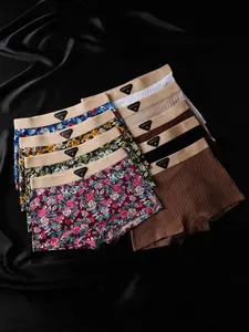 9 Pcs Biweier Women's Cotton Printed Boyshorts, Soft Comfortable, Slim-Fit, All-Season Casual Underwear, Ideal for Home & Gifts
