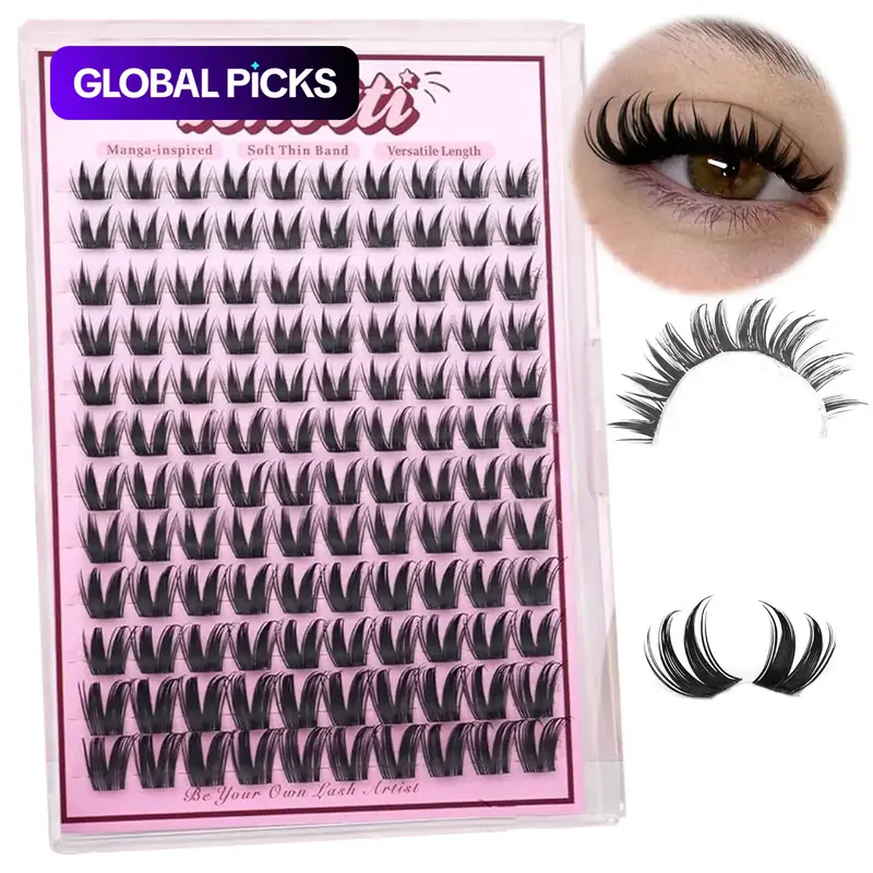 Rabbit Eyelash Cluster Series, Manga Lash Extension, Cartoon Style Fine Faux Mink Lash Extension, Anime Fairy Single Root Design, Wet Look Effect, Fluffy DIY False Eyelashes, Fake Lashes, Volume Eyelash Clusters #GLOBAL PICKS