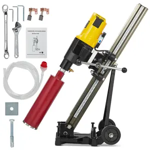 2600W Wet Diamond Core Drill Rig with Stand, 12-Inch Max Diameter, 4.25-Inch Bit Included