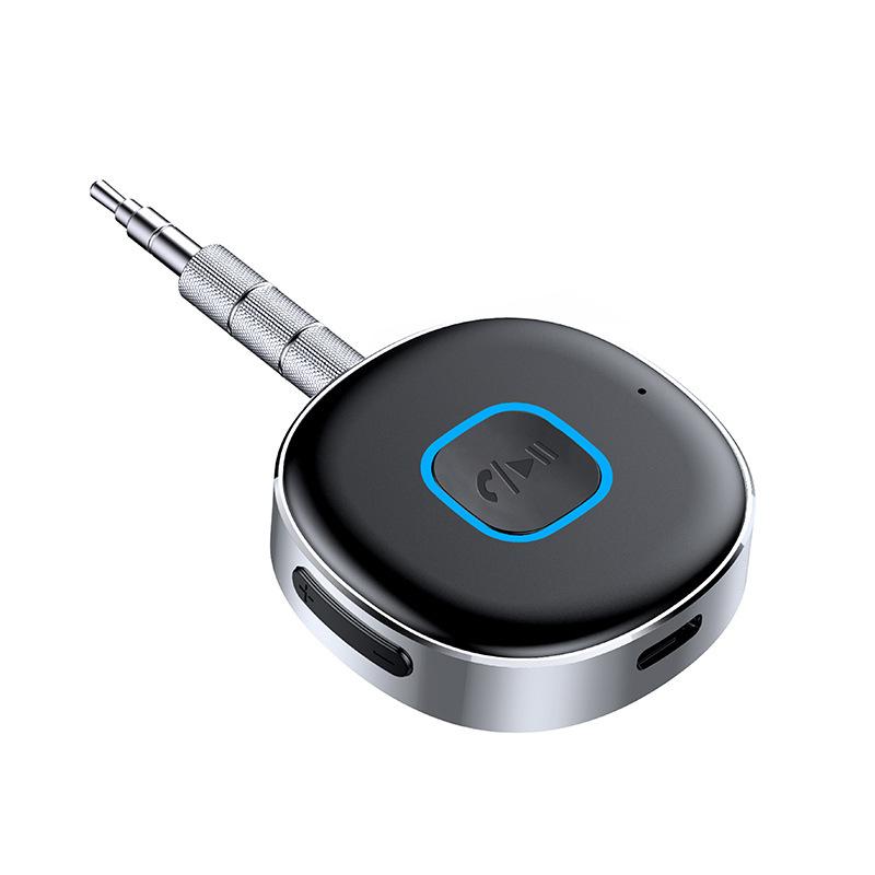 Car Bluetooth Receiver, Noise Cancelling 3.5mm Bluetooth Car Adapter, Wireless Audio Receiver for Home Stereo/Wired Headsets, Hands-Free Calling