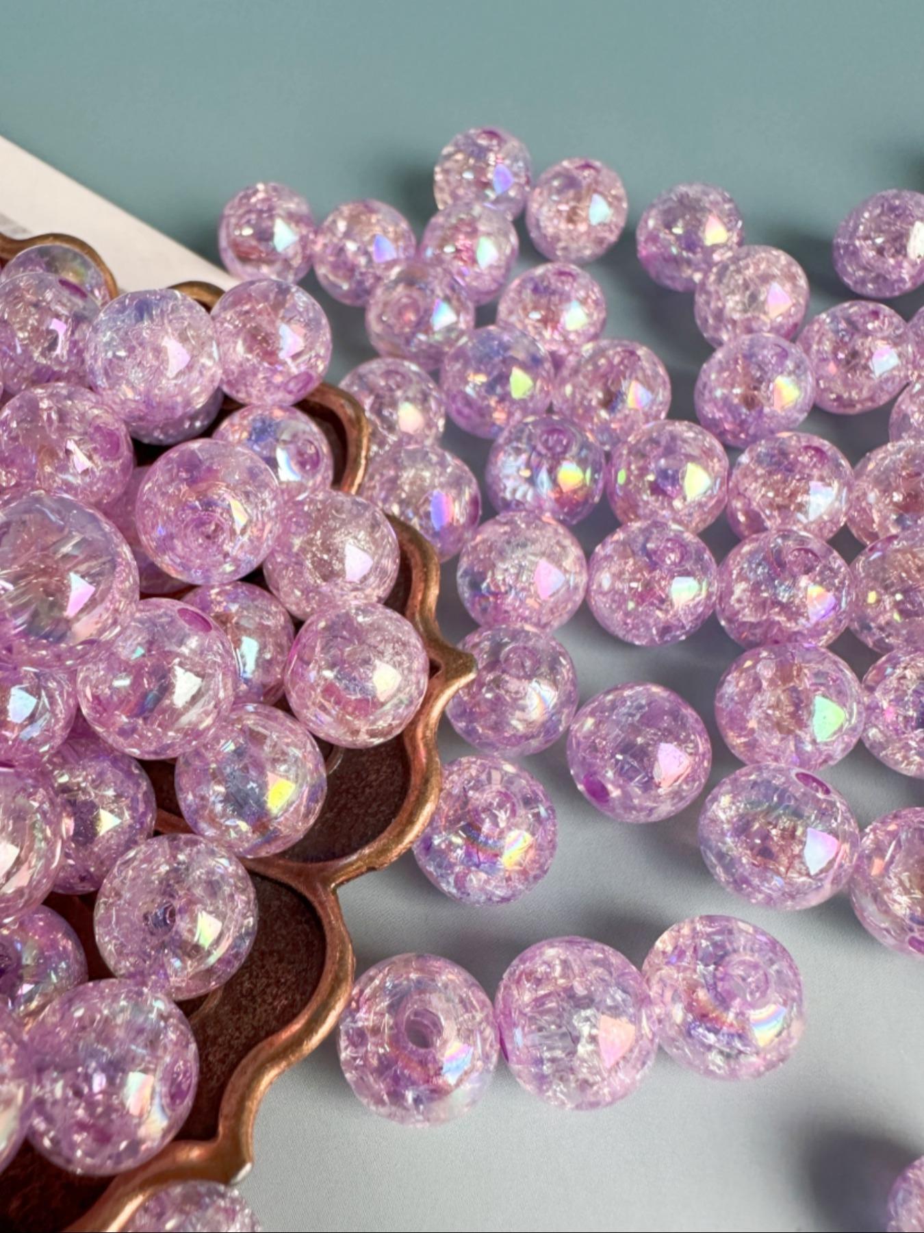 8mm/10mm Crack Bead, Acrylic Bead Mix, DIY Jewelry Making Supplies for Necklace & Bracelet, Fashion Accessories for Women & Girls