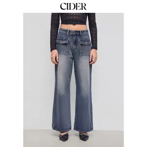 Cider [size 0-10] Cider Denim Mid Rise Solid Pocket Straight Leg Jeans Dealsforyou