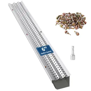 Corrosion-Resistant Aluminum Gutter Guard Mesh – 5-Inch, 200FT Roll, 0.275'' Holes – Effective Leaf & Splash Protection – All-purpose Roof Fit, Easy DIY Install, Includes Screws & Tools
