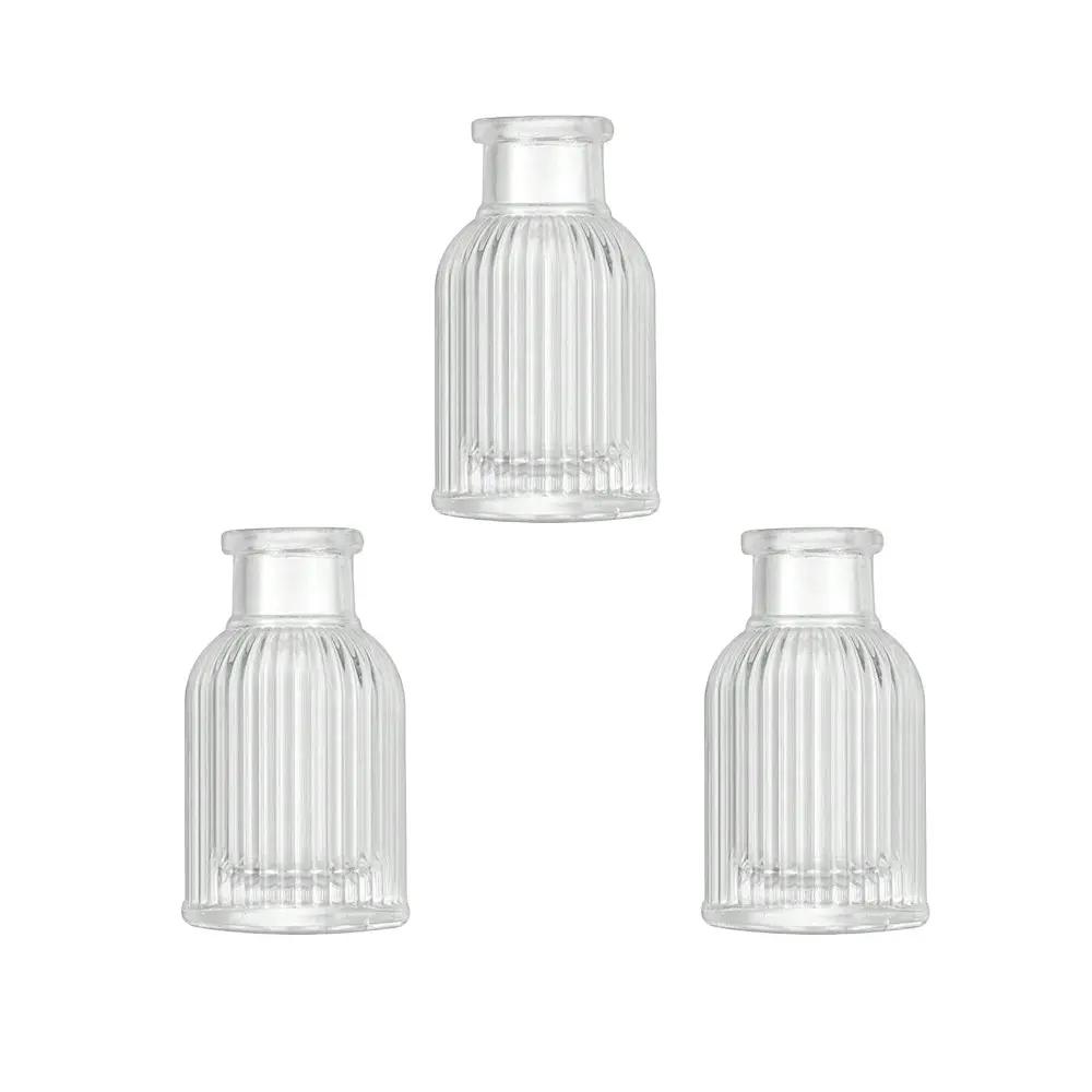 Vintage Glass Vases Set, Clear, 3/6/12 Pieces, Decorative Centerpiece, Glass Vases For Centerpieces, Tabletop Decoration, Ideal for Weddings, Receptions, Home Decor, Holiday Parties