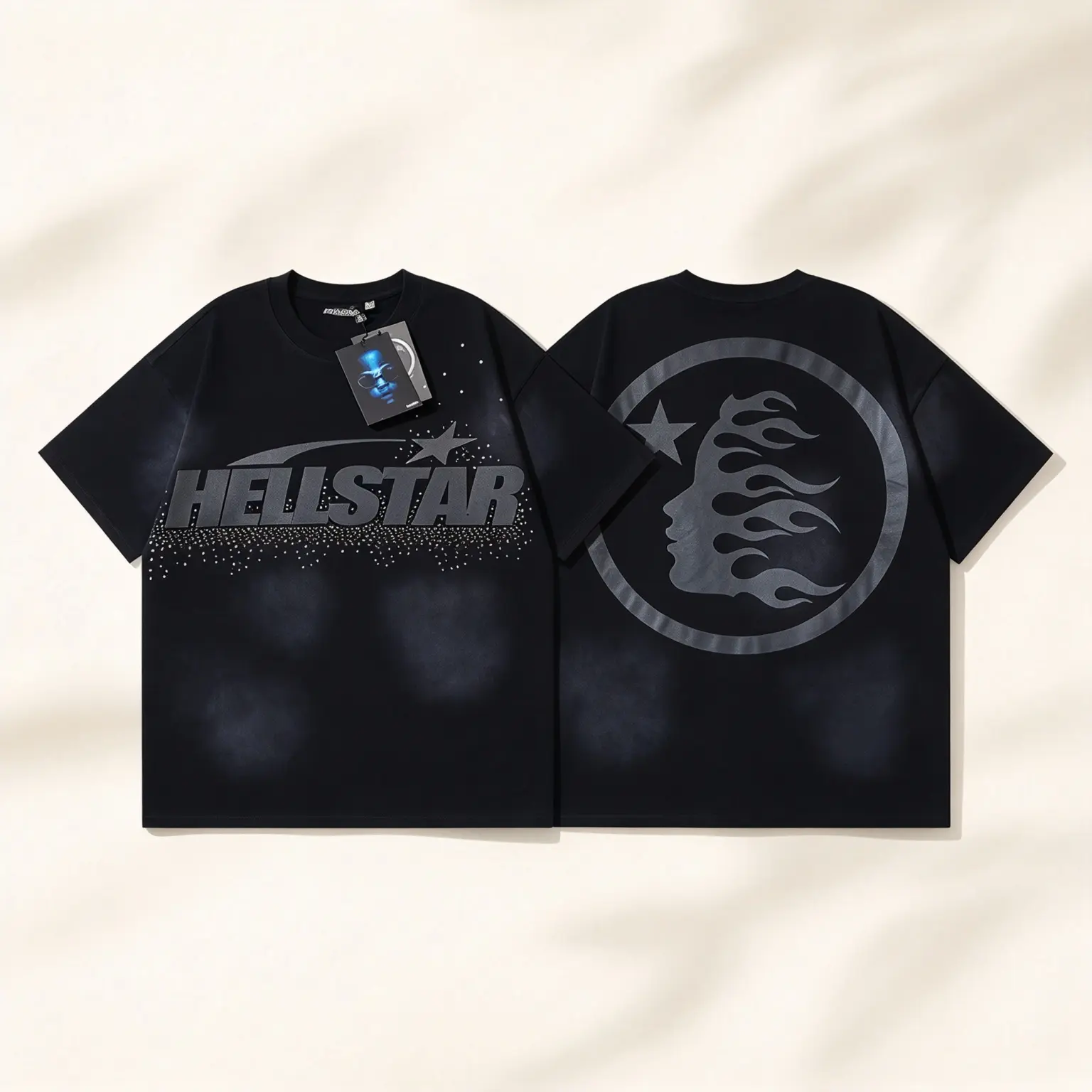 Men's Hellstar Graphic T-Shirt, Vintage Streetwear Tees for Men, Classic Fit Cotton Tee, Y2K Clothing Summer Top, Retro Logo Print Casual Tee, Streetwear Clothing Pair With Sweatpants Joggers