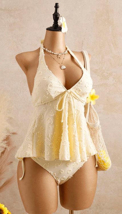 Women's Stylish Two-Piece Tankini Swimsuit, Comfortable Modest Beachwear Outfit Perfect for Pool Parties, Vacations & Beach Trips