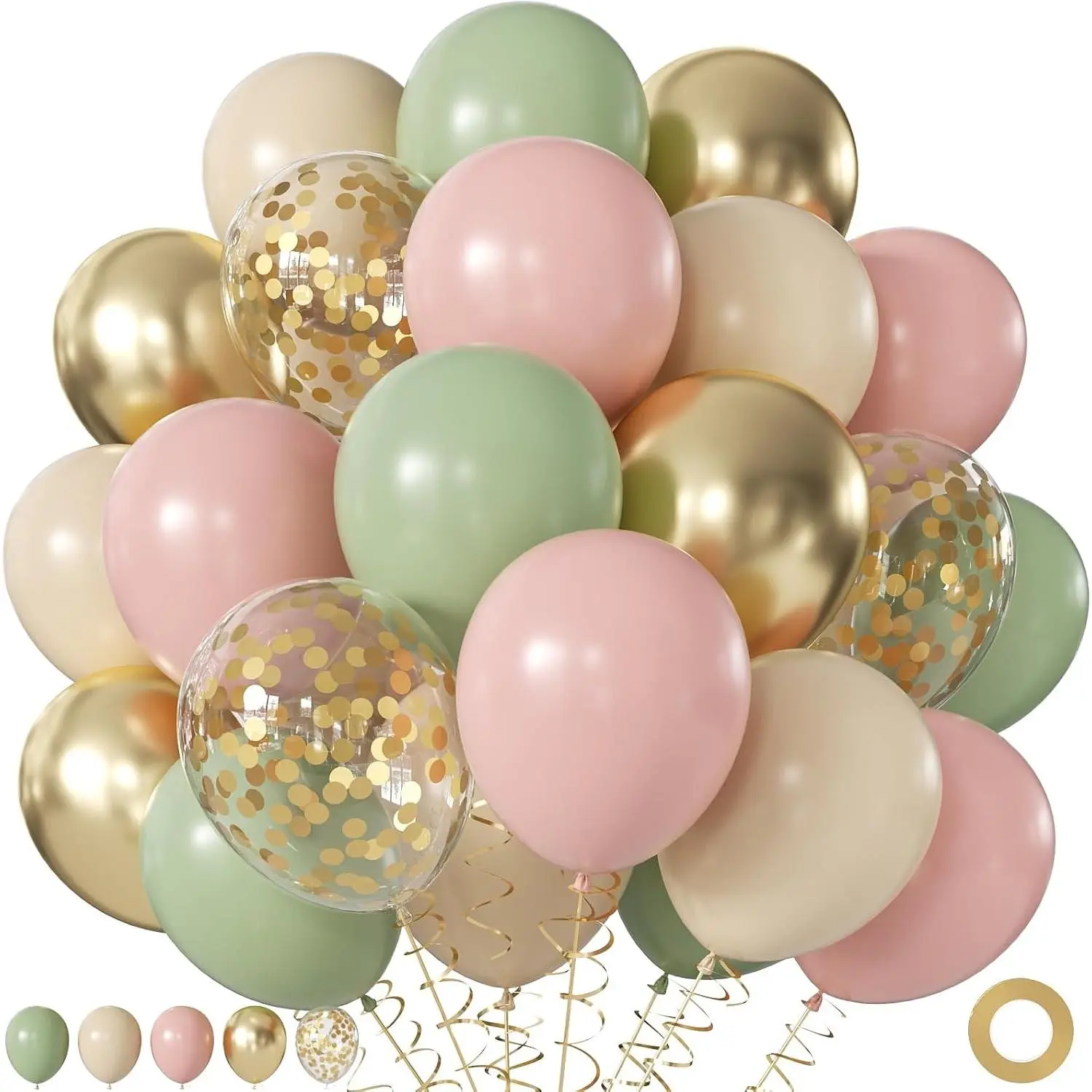 Sage Green Balloons for Boho Baby Shower Fairy Birthday Party Decorations