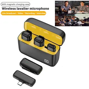 Wireless lavalier microphone | iOS 14 and below or Type-C Android with intelligent noise cancellation | Laptop compatible with indicator light display | Suitable for TikTok/YouTube video recording