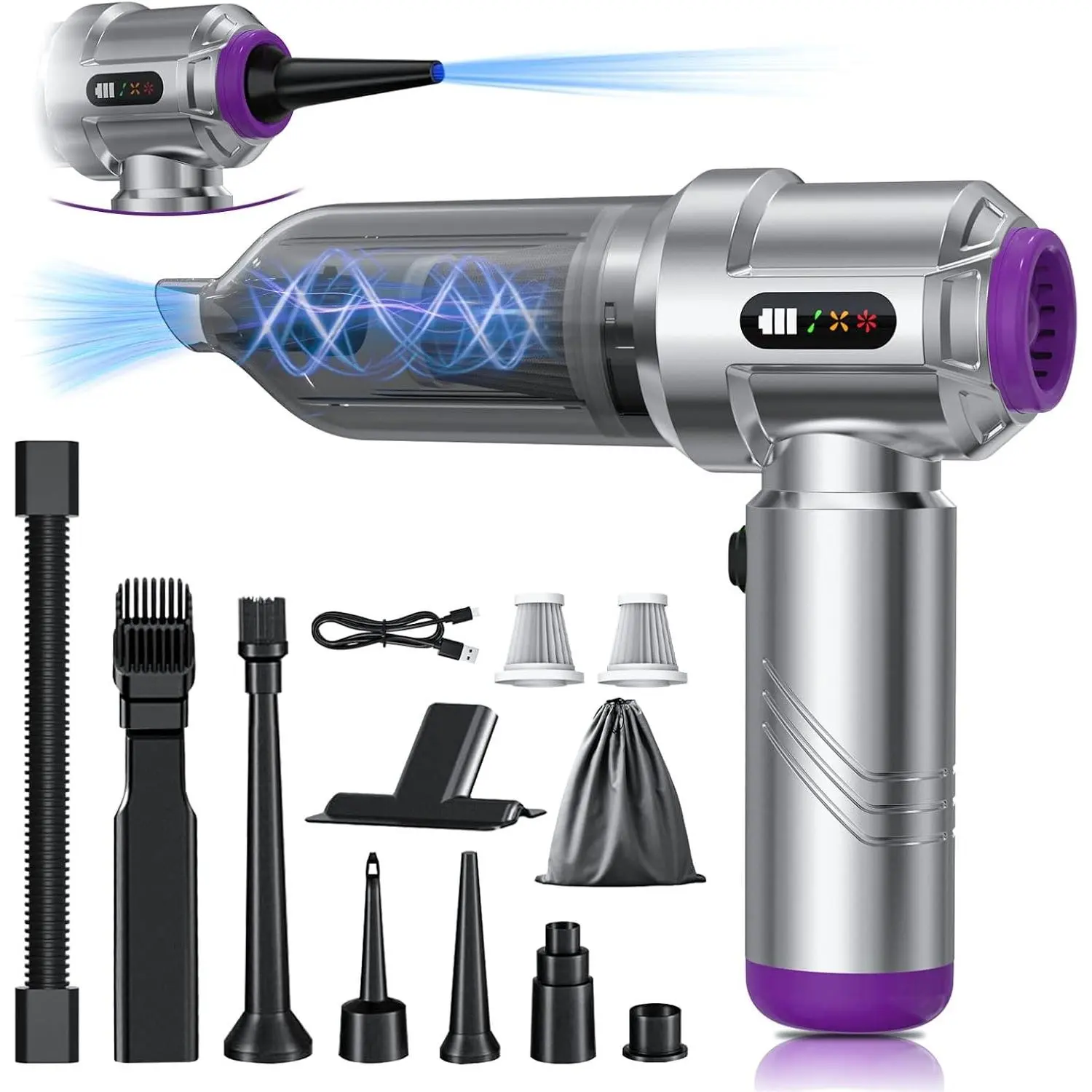 Cordless Vacuum Cleaner - 22000PA Handheld  Vacuum, 4-in-1 Portable Mini Air Duster Rechargeable, 3-Speed Small  Gadgets & Gifts, for , Office, Mattress, Carpet,  ()