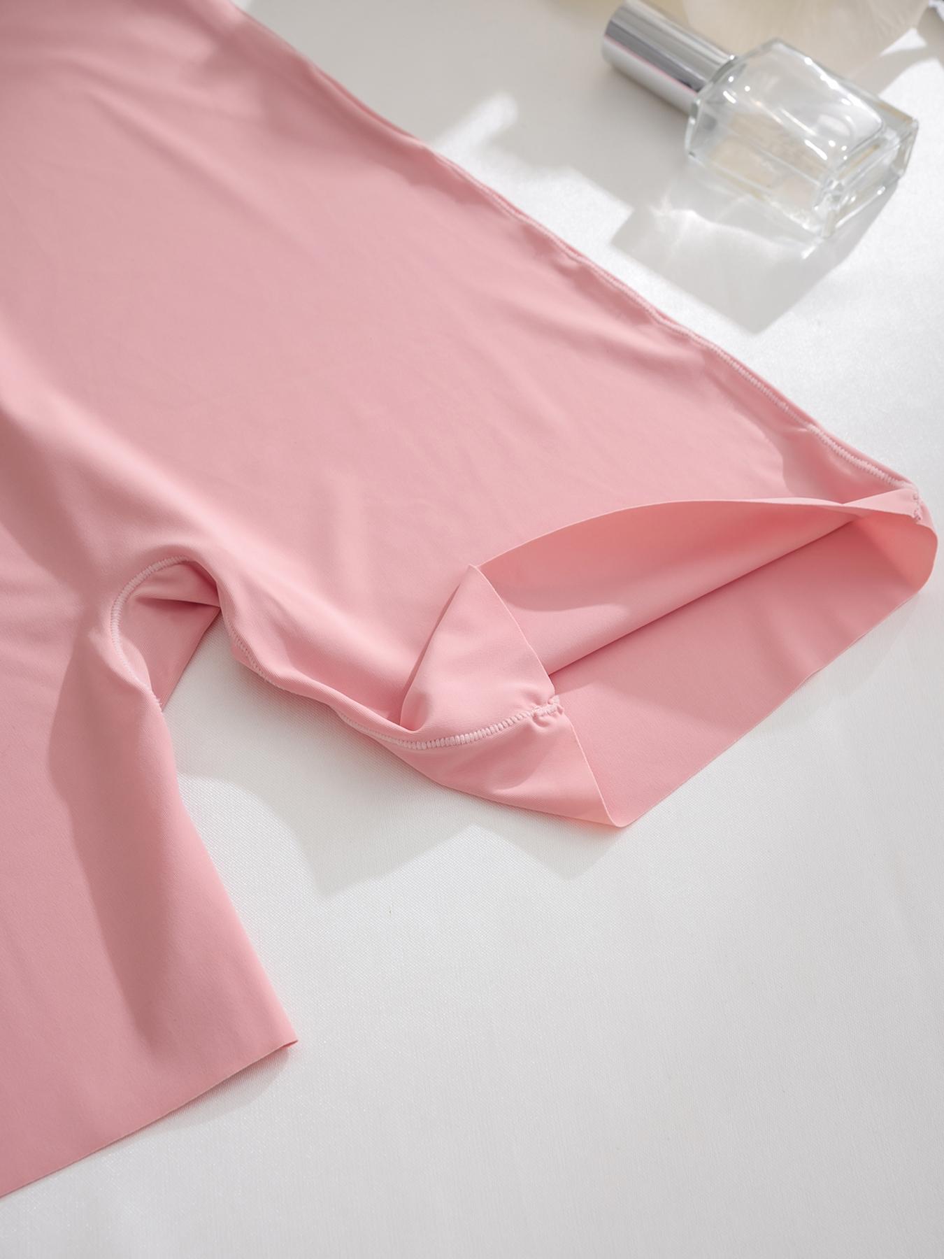 Women's Solid High Waisted Shapewear Shorts, Basic Minimalist Tummy Control Butt Lift Seamless Shaper, Comfy Breathable Shapewear Bottoms for Women, Clothing