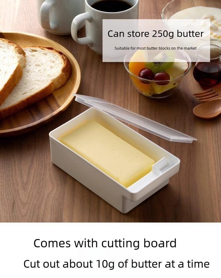 Butter cutting and storage box, food-grade refrigerator-specific plastic box with lid, cheese container.