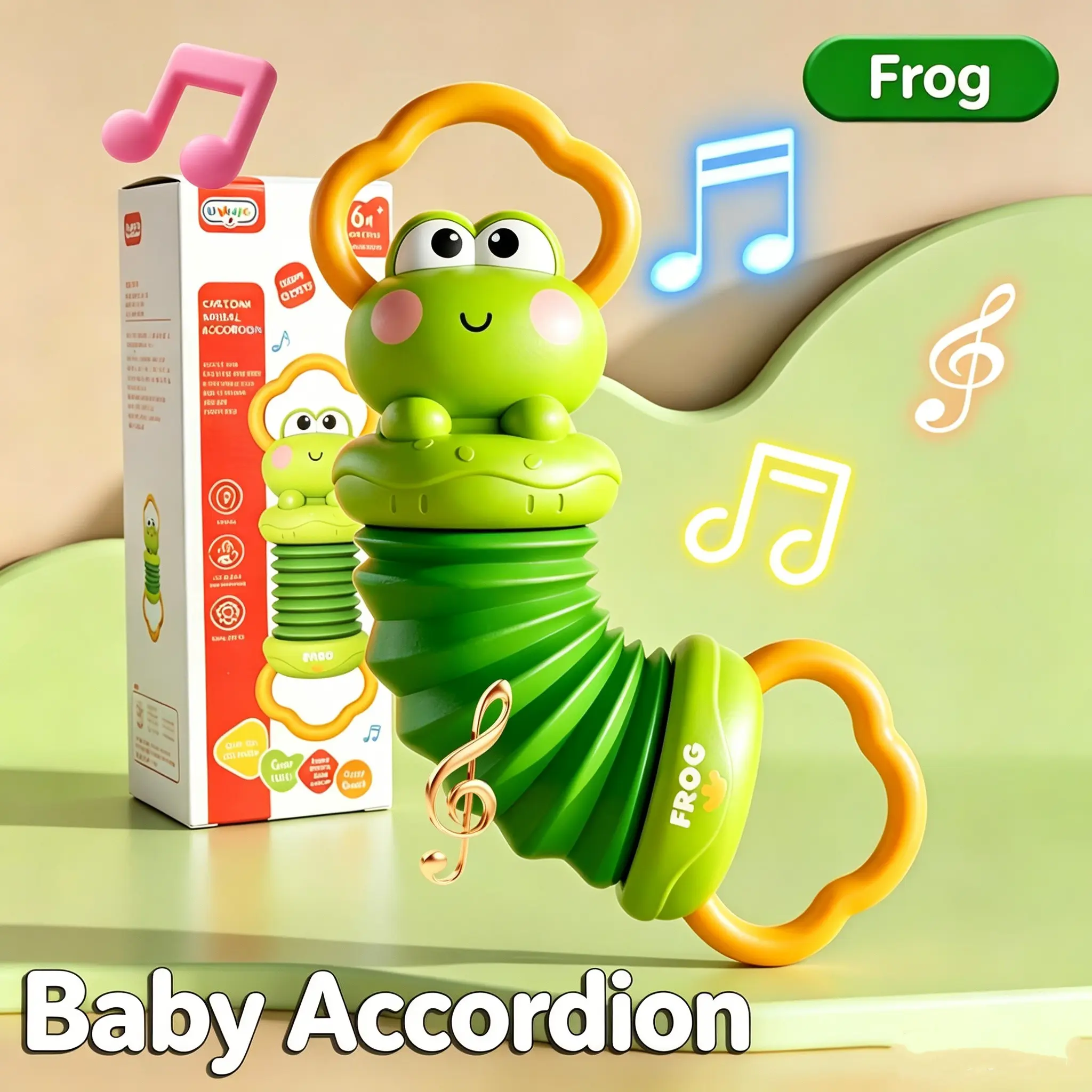 Unicorn Baby Accordion Toy, Musical Sensory Instrument for Newborn Infants, Handheld Early Educational Sensory Music Learning Rattle Toy, Toddler Interactive Music Play Gift