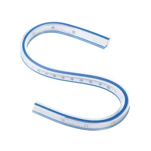 Curve Ruler Flexible Bendable Drawing Measuring Tool 1 Piece Sewing Drafting And Graphic Designing With Double Side Scale Metric And Inch Graduations Soft Plastic Portable For Tailor Garment Making Craft Woodworking