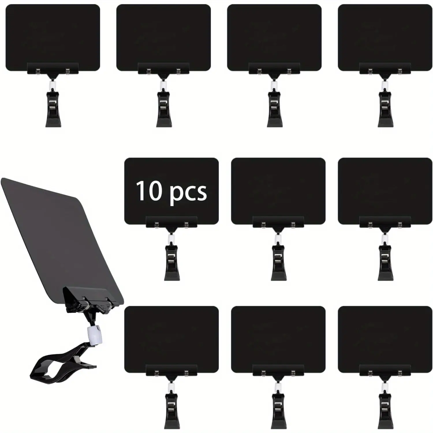 Mini Plastic Chalkboard Sign with Clip, Erasable Blackboard Price Tags for Supermarket Retail Store Clothing Rack Merchandise Shelf Basket