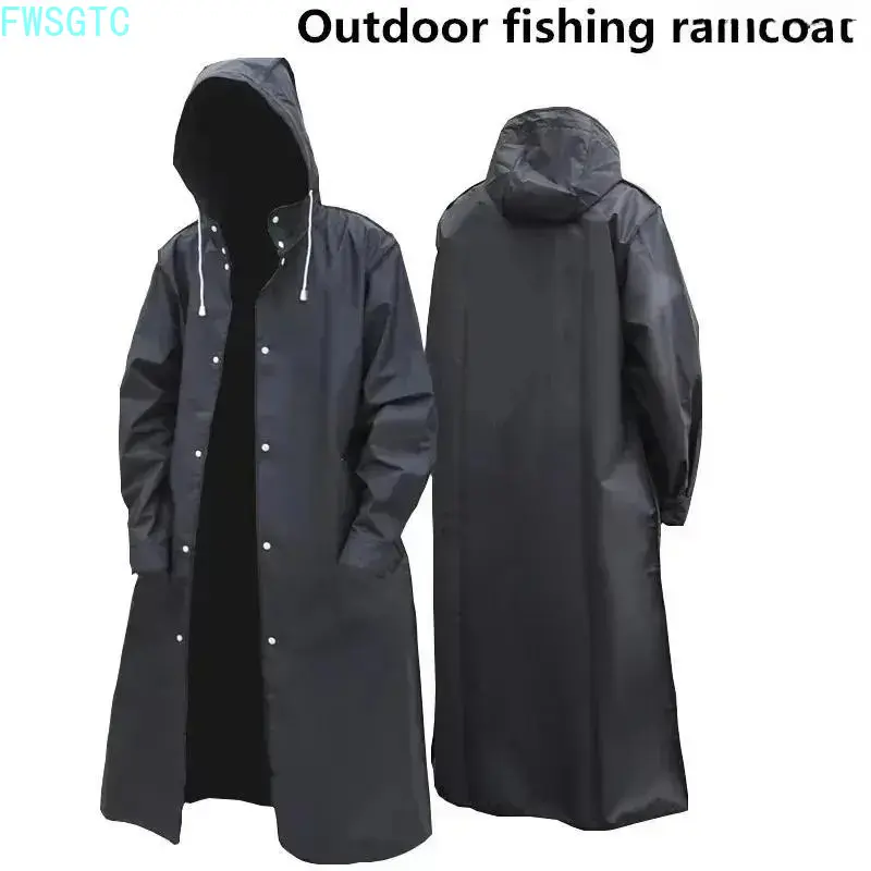 Unisex Long Hooded PVC Raincoat Waterproof Lightweight Outdoor Coat For Hiking Travel Daily Rainy Weather Accessory summervibes