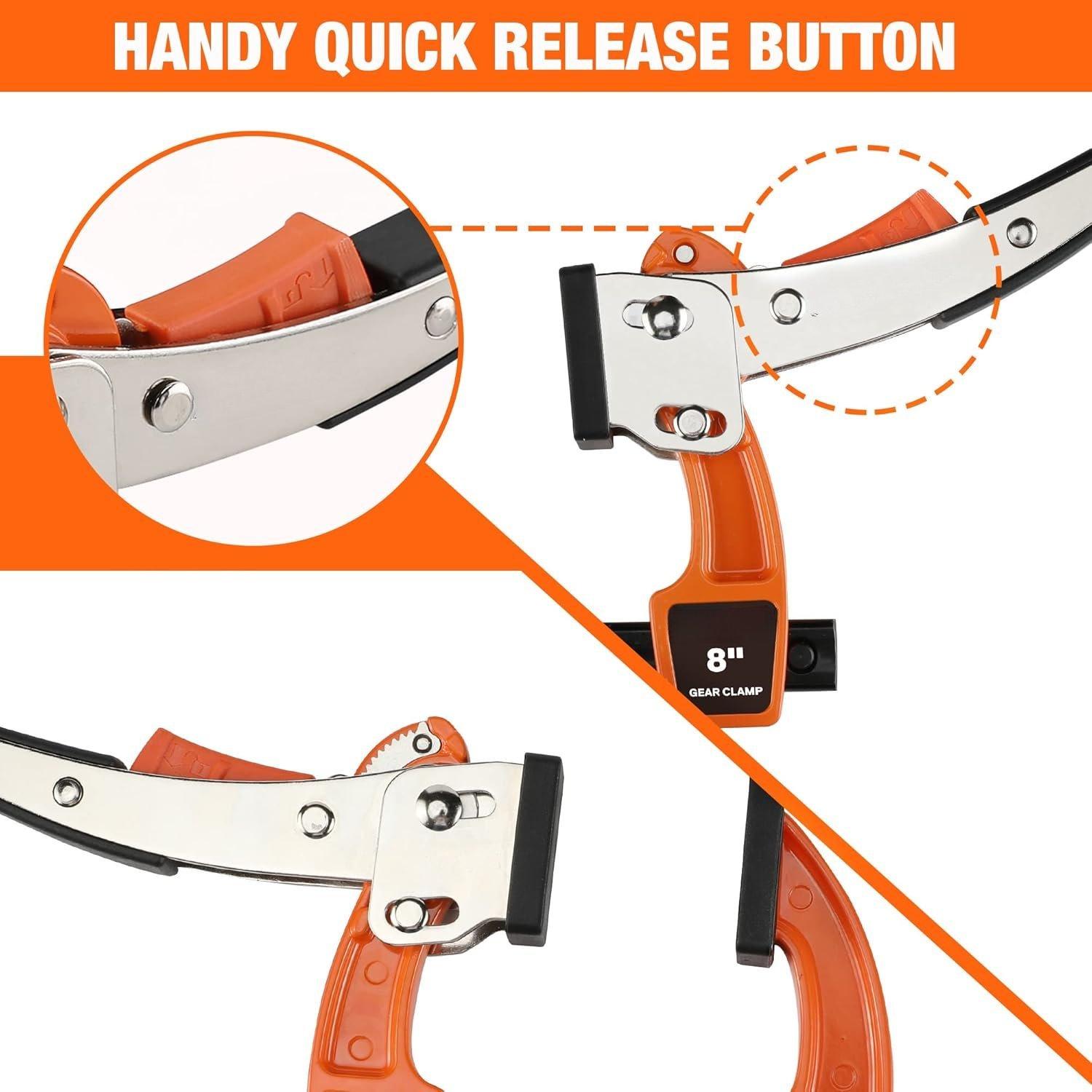 8-inch Bar Clamp Set, Bar Clamp for Woodworking, Quick Release Gear ...