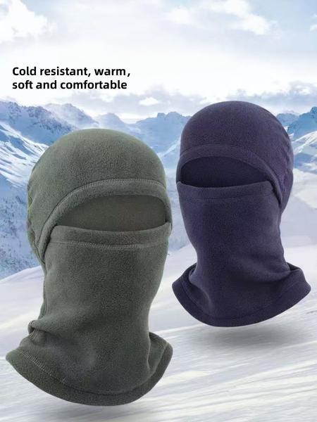 Autumn Winter Fleece Face Mask, Windproof Ski Cap and Hooded Neck Warmer for Unisex Outdoor Sports