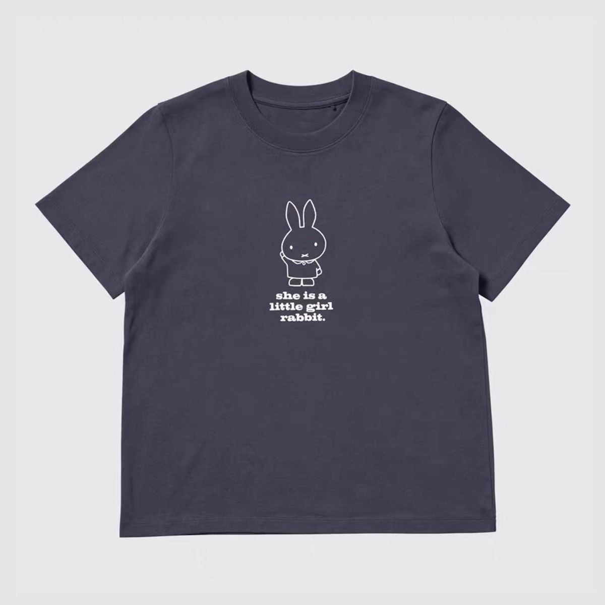 Kawaii Anime Miffy Rabbit T-shirt Fashion Women's Wear, Cartoon Cute and Girlish Pure Cotton Short-sleeved