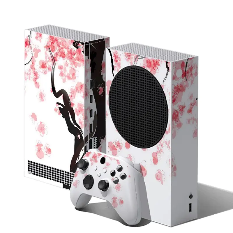 Xbox Series S Sticker, Artistic Floral Design, Vinyl Material, Waterproof & Scratch-Resistant, Easy Removal, Full Controller Protection