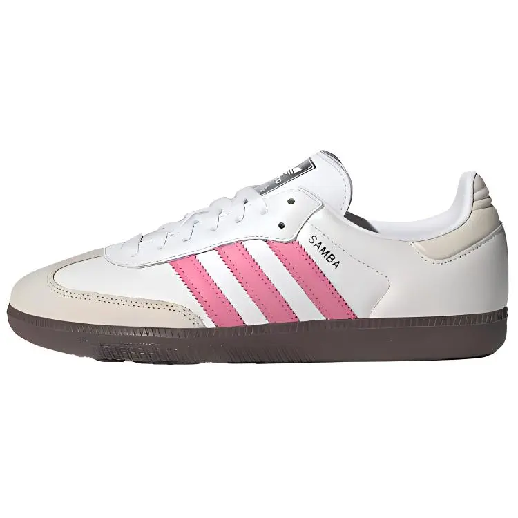 Adidas Originals Samba OG Women's Low-Top Trendy Lightweight Casual Sneakers - Beige Pink, Comfortable Durable Everyday Pair, House White Official Maison Mihara Verifiable with Global Authentication Credentials, Trendy Sneakers