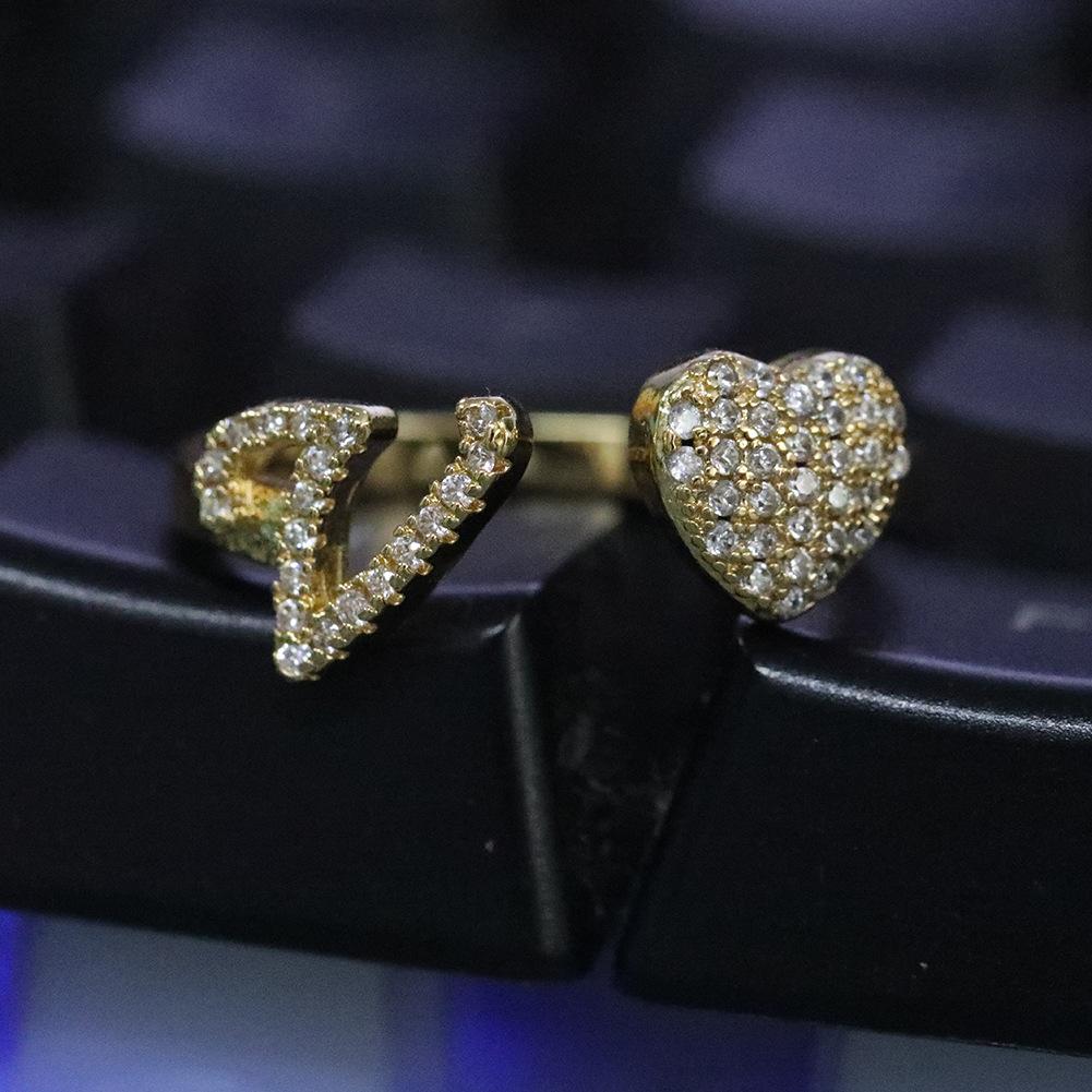 Minimalist and unique 26-letter English alphabet ring, adjustable opening, light luxury niche design, high-end heart-shaped ring