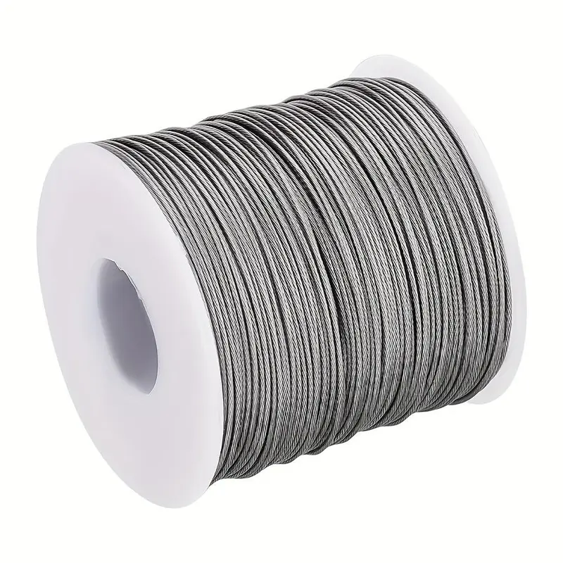 Stainless Steel Wire Rope Cable Complete Kit with Vinyl Coated 100ft Cable, Heavy Duty Rope, Accessories for Outdoor and Garden Use, Industrial Grade Rigging Hardware Set