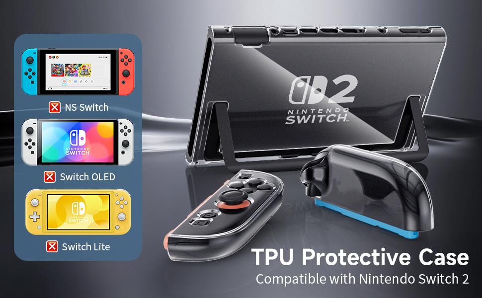 Protective Case for Nintendo Switch 2,Hard PC Sparkle Crystal Protective Cover for Switch New 2025 Console & Joy-Con Controller Accessories