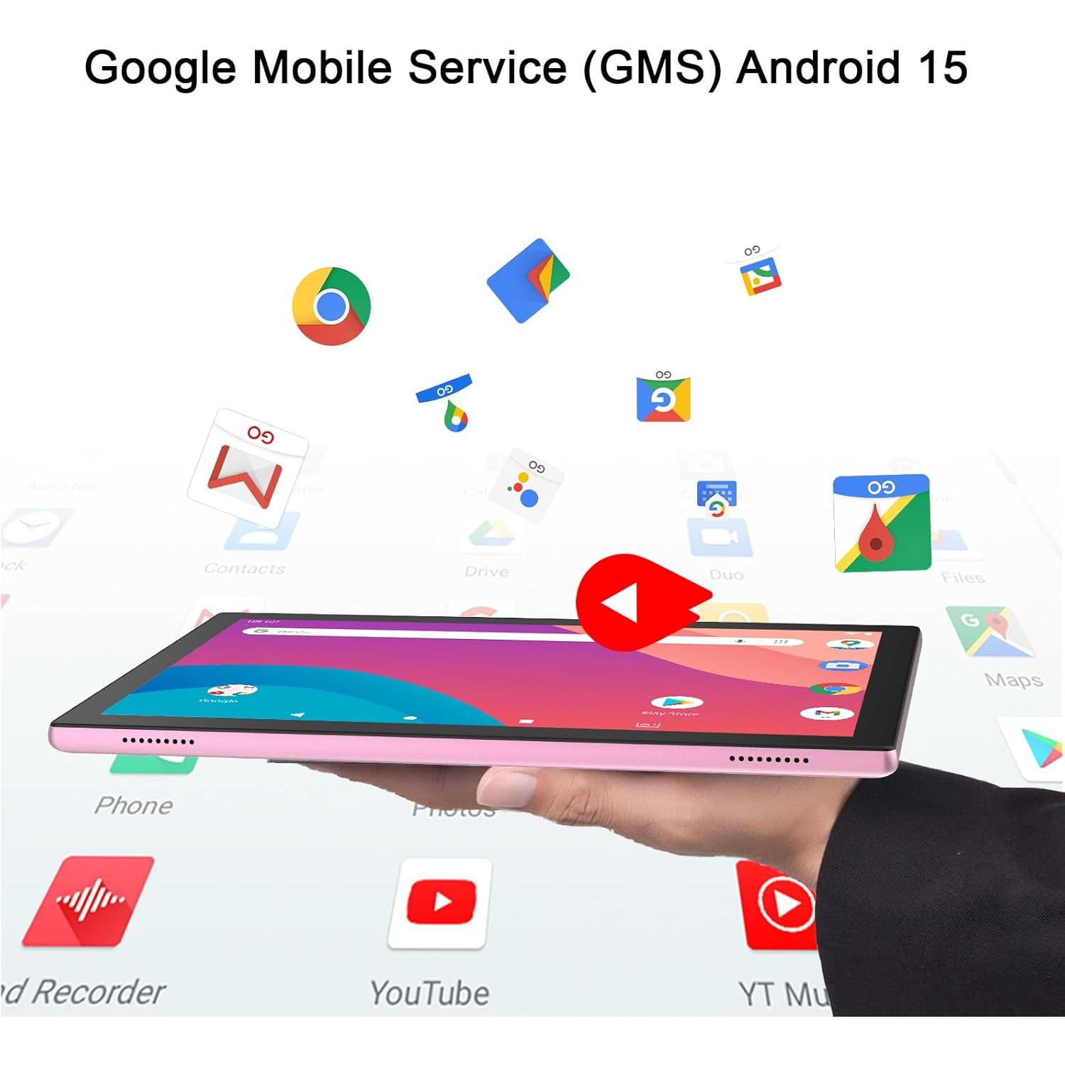 SUNDAY MIRTH Android 15 Tablet, 10 inch 2 in 1 Tablets with Keyboard, 18GB RAM 128GB ROM 2TB Expand, Quad-Core 2.0Ghz CPU, 5G WiFi 6, BT5.0, 1280x800  Touchscreen, 6000mAh, Widevine L1, GMS Tablet,