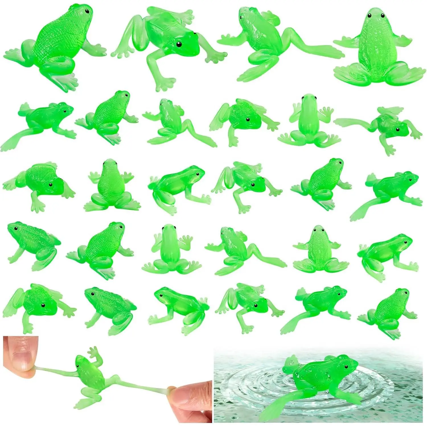 30PCS Toy Frogs for Kids, Realistic Mini Rubber Frog for Play Animal Frog Party Favorsfidget toys