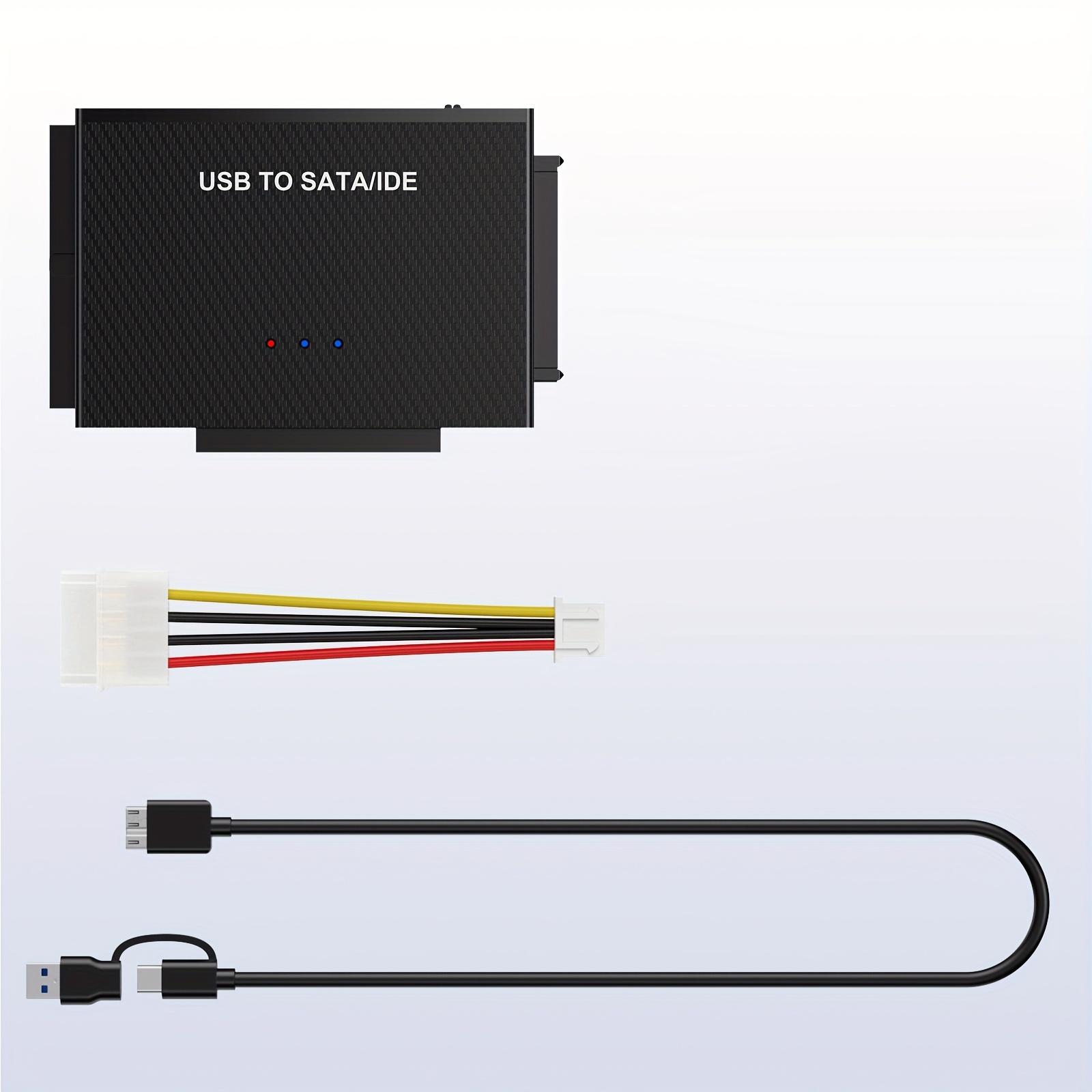 Hard Drive Reader, IDE SATA to USB 3.0 Connector, USB + Type C External Hard Drive Data Ultra Recovery Converter with USB-C and USB-A Connectors for 2.5/3.5 HDD/SSD, 5.25 DVD-ROM, CD-ROM, CD-RW, DVD-RW, DVD+RW Optical Drive - Reliable Data Recovery