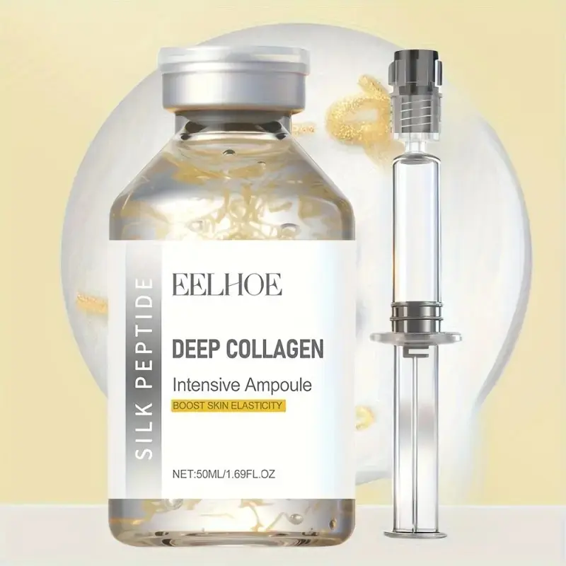 Peptide Firming Serum Ampoule | Deep Collagen Anti Aging Serum Facial Essence with Collagen and 30 Peptide Complex | 72-Hour Moisturizing, Hydrating, Unscented Drops for All Skin Types, Bright Glowing Skin | Light Beige