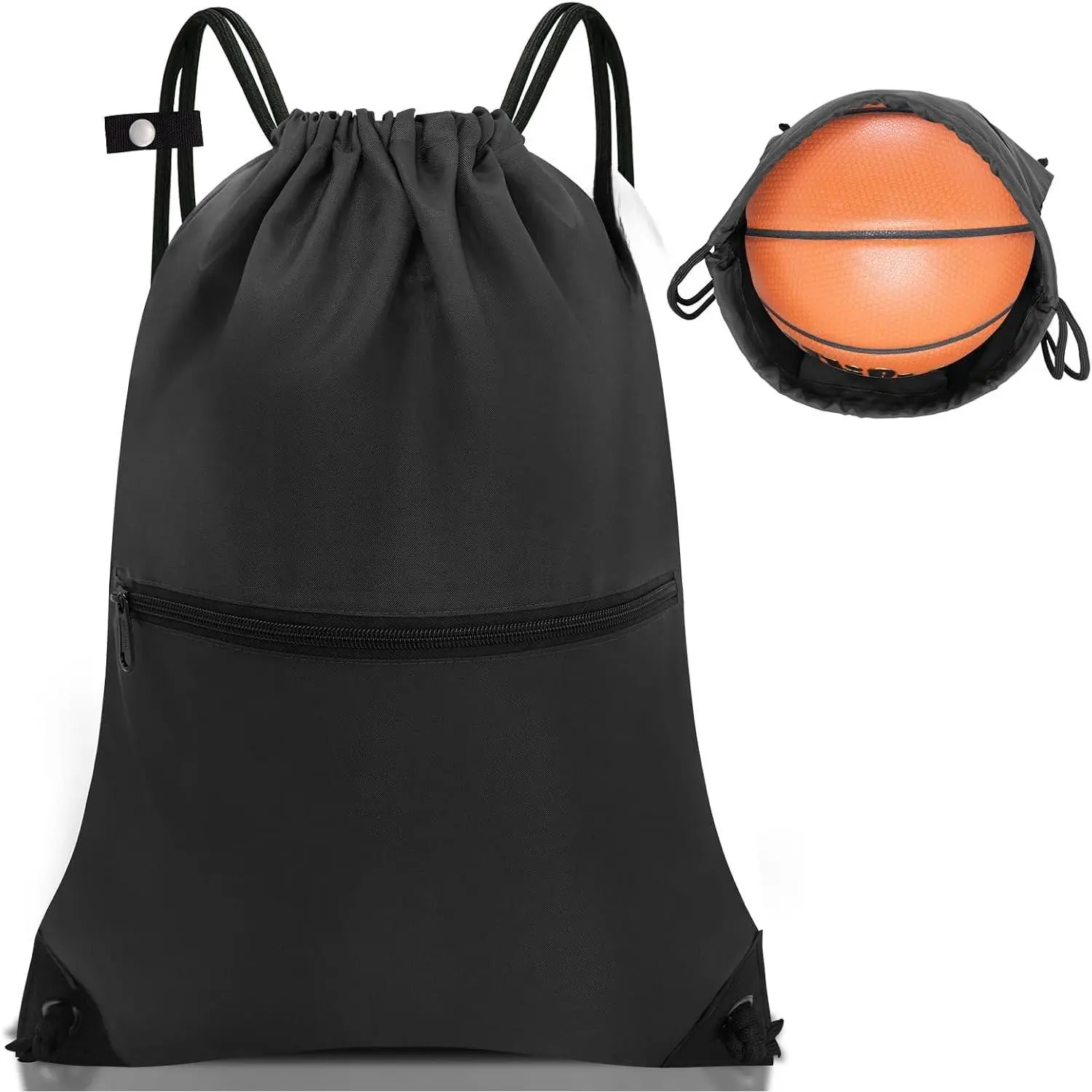 Drawstring Backpack Bag  Gym Backpack Cinch Sackpack, Black