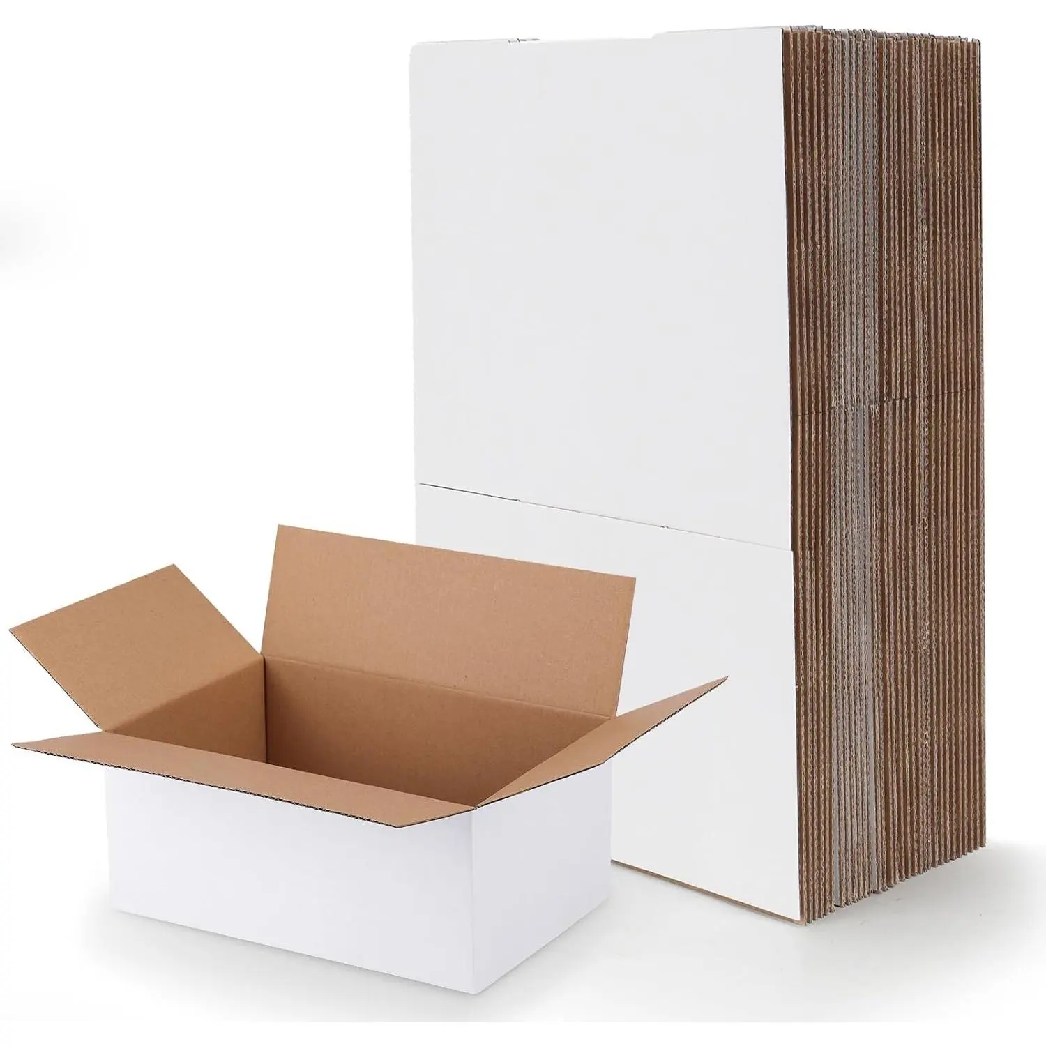 9x6x4 Shipping Boxes Set of 30, White Corrugated Cardboard Box for Packing, Mailing, Business