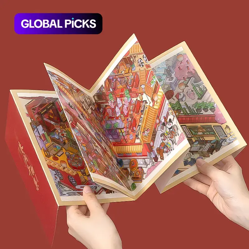 18-Piece Vintage Style Accordion Sticker Book, 3D Scene Journal Accessories, Scroll-Style Collage, DIY Creative Stationery & Diary Decorative Stickers #GLOBAL PICKS