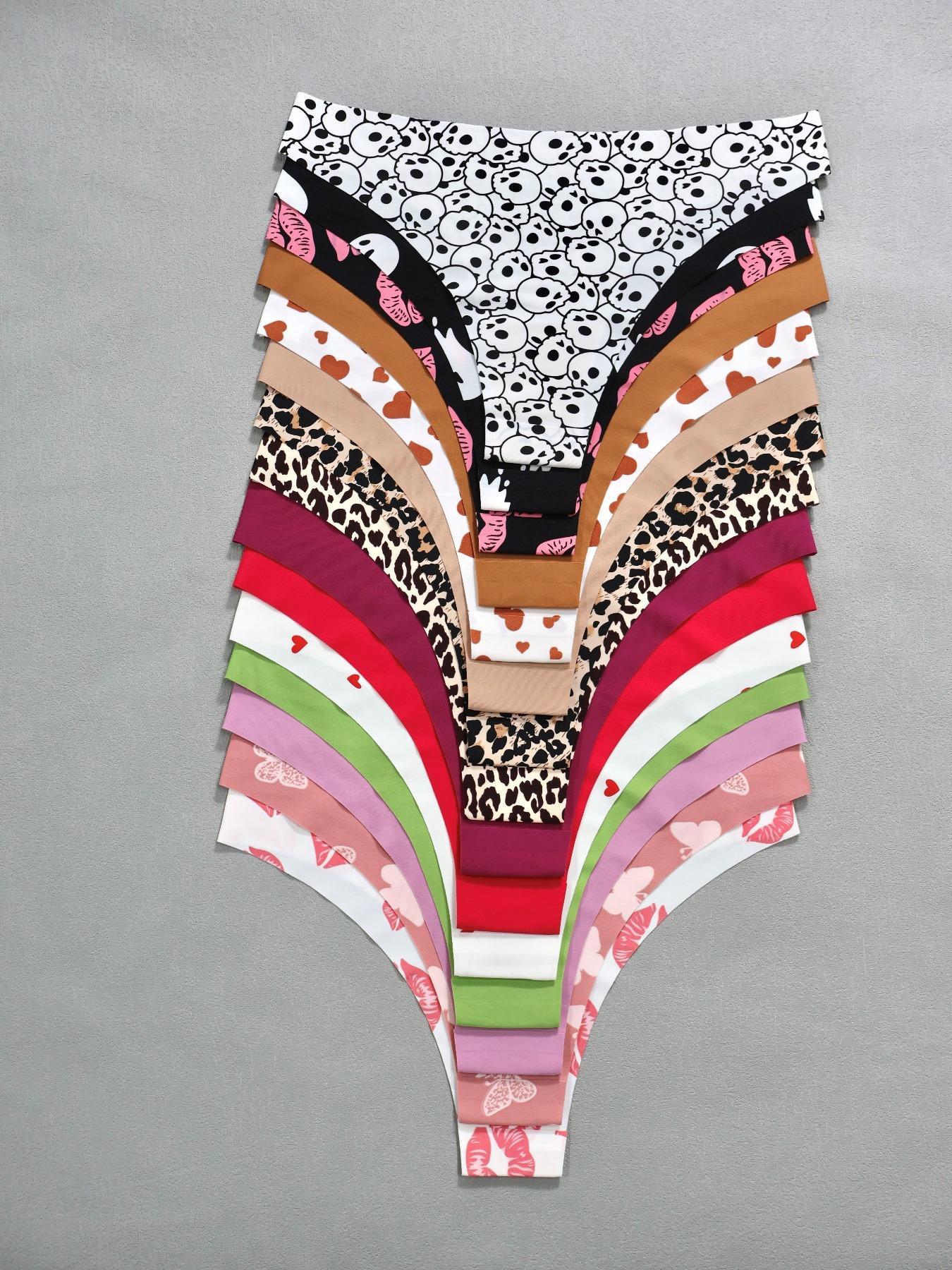 Women's All Over Print Leopard Thong, Soft Cute Comfy Breathable Fitted Panty for Daily Wear, Women's Underwear for All Seasons