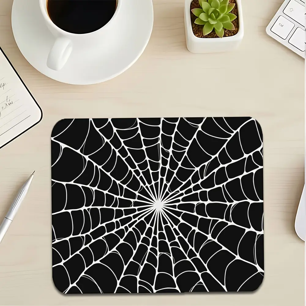 Spider Web Pattern Mouse Pad, Rubber Non-Slip E-Sports Game Pad, Table Mat Fashionable Artistic Aesthetic Design Desktop Decoration