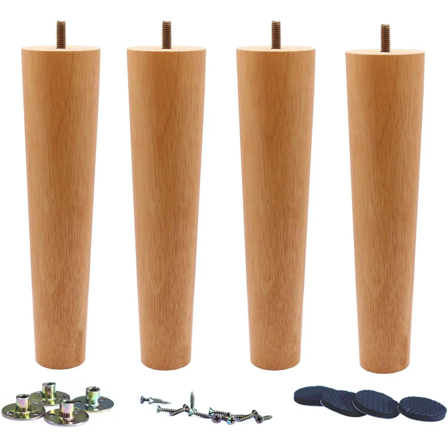 Solid Wood Replacement Furniture Sofa Couch Leg 10 inch Heavy Duty Set of 4 Straight Wooden legs for Couch Sofa Chair Ottoman Loveseat Coffee Table Cabinet Furniture Replacement
