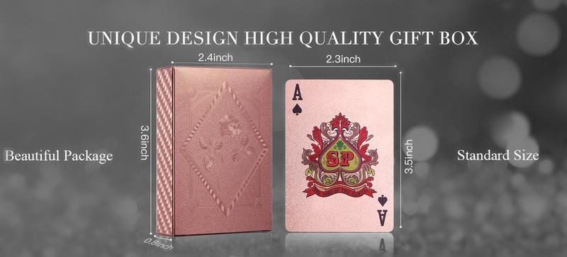 Luxury Waterproof Playing Cards – Champagne Rose Pink Diamond Poker Deck, Perfect for Christmas Gifts & Game Night