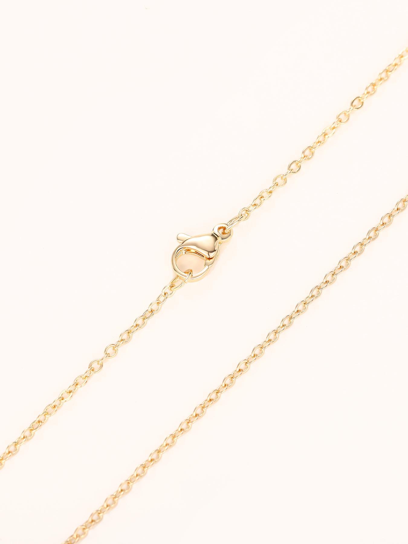 Women's Elegant Rhinestone Decorated Pendant Necklace, Exquisite Trendy Pendant Necklace, Chic Fashion Necklace As Gift for Girlfriend, Dainty Necklace, Letter Necklace